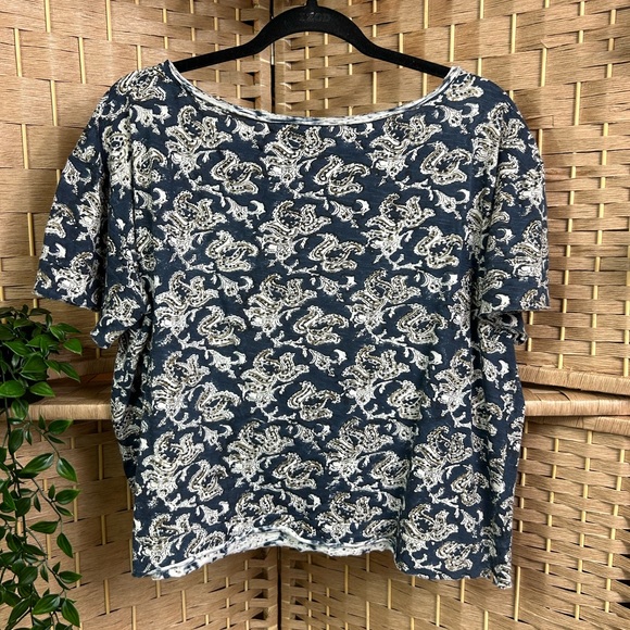 Roller Rabbit Printed Cropped Boxy Cotton T-Shirt Top- Size Small - Picture 10 of 10